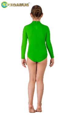 BODY DANZA COLLO ALTO LYCRA VERDE BAMBINA